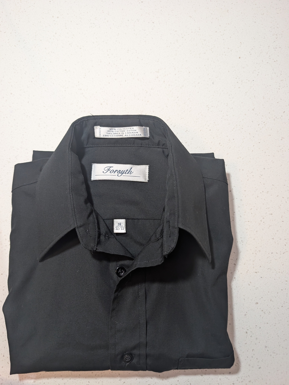 Forsyth Black Men’s Dress Shirt - Classic Point Collar